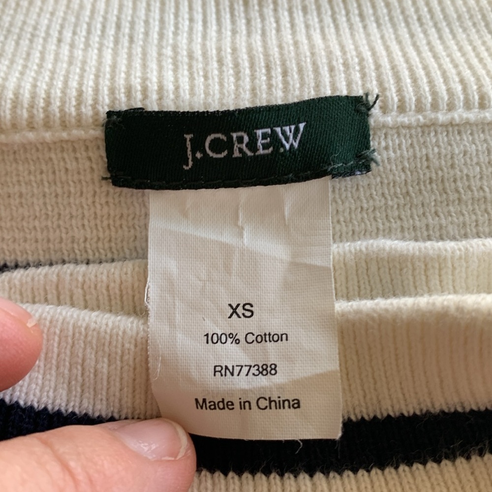 J. Crew Black and White Striped Cardigan - Picture 3 of 16